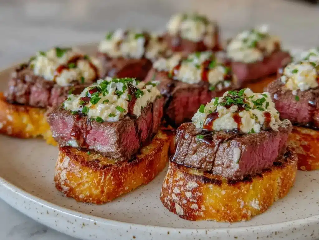 Beef Tenderloin Gorgonzola Crostini - featured image