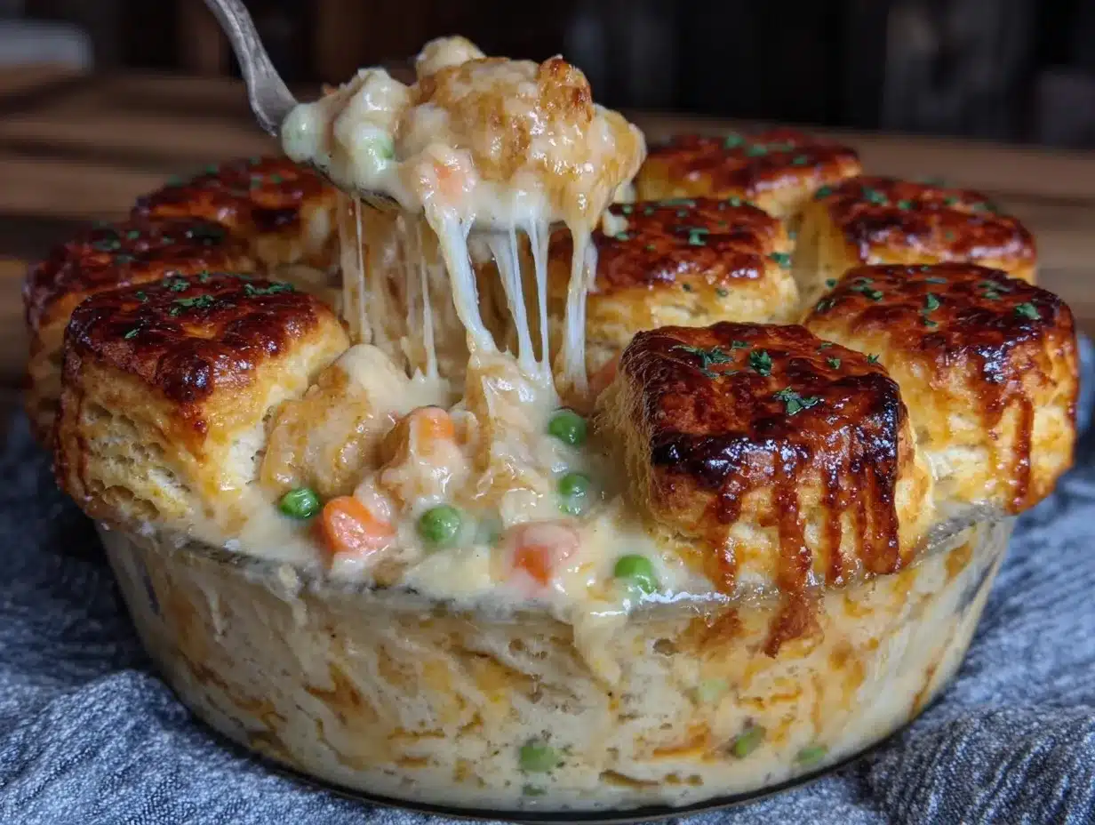 chicken pot pie with biscuits preparation steps