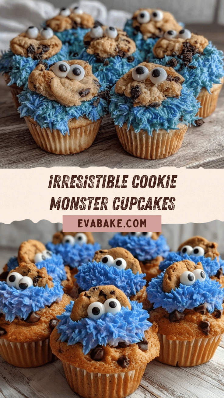 Cookie Monster Cupcakes recipe