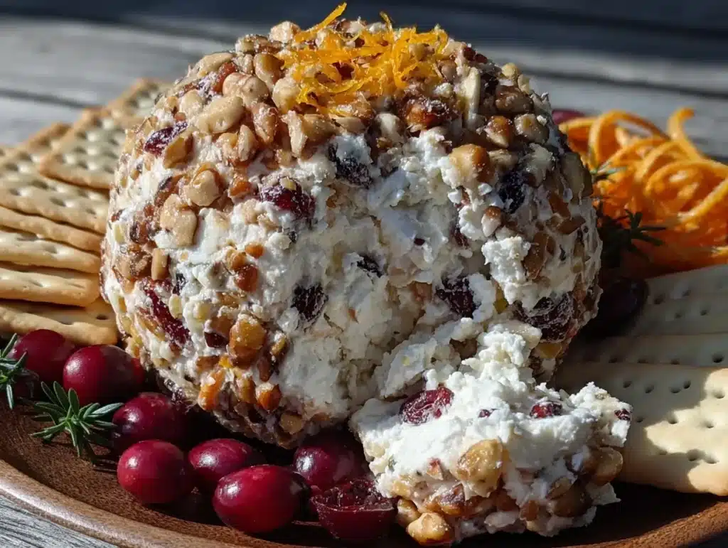 cranberry orange cheese ball - featured image