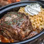 Creamy Crockpot Pot Roast Stroganoff - featured image