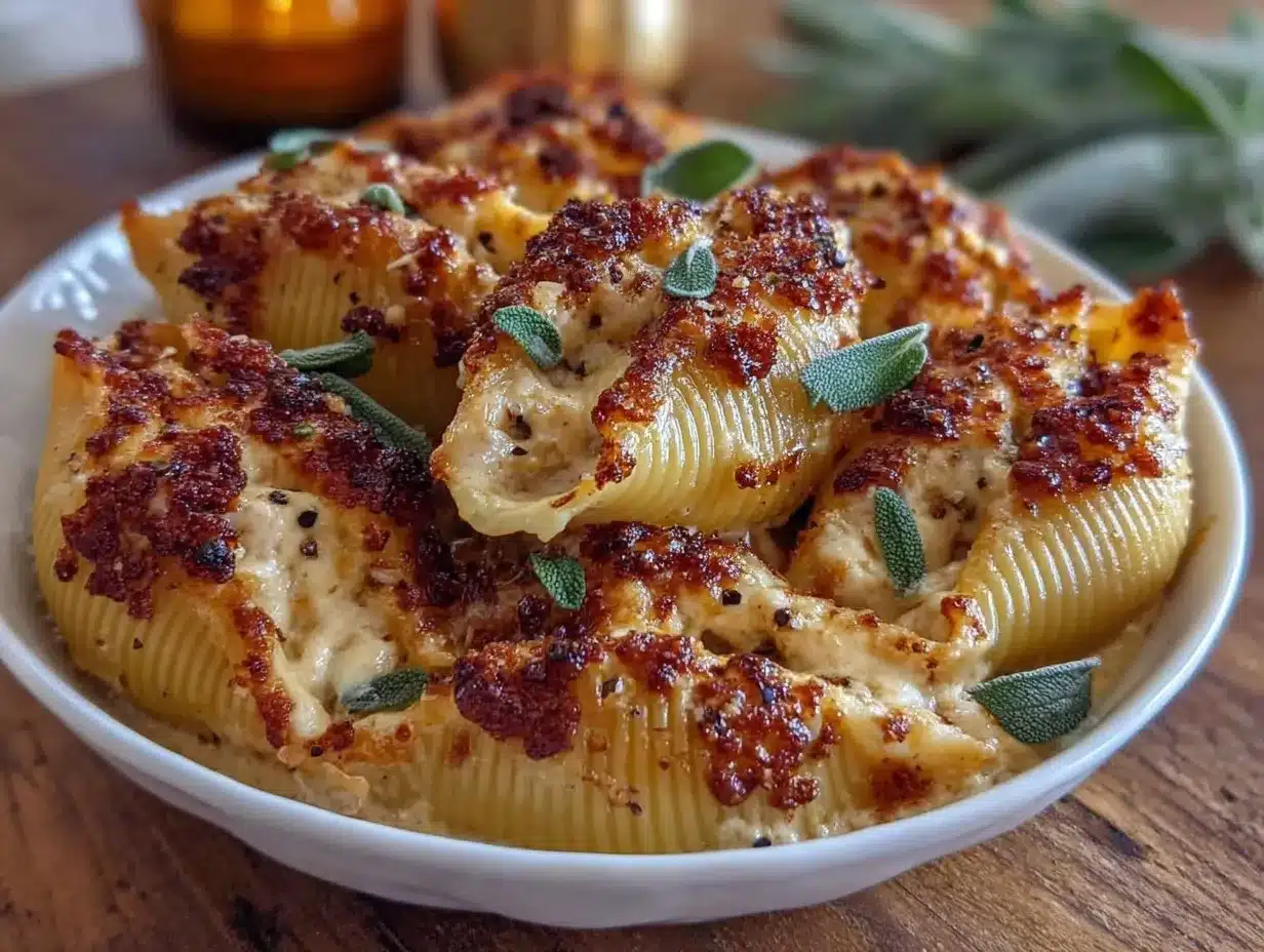 Creamy Pumpkin Gouda Stuffed Shells preparation steps