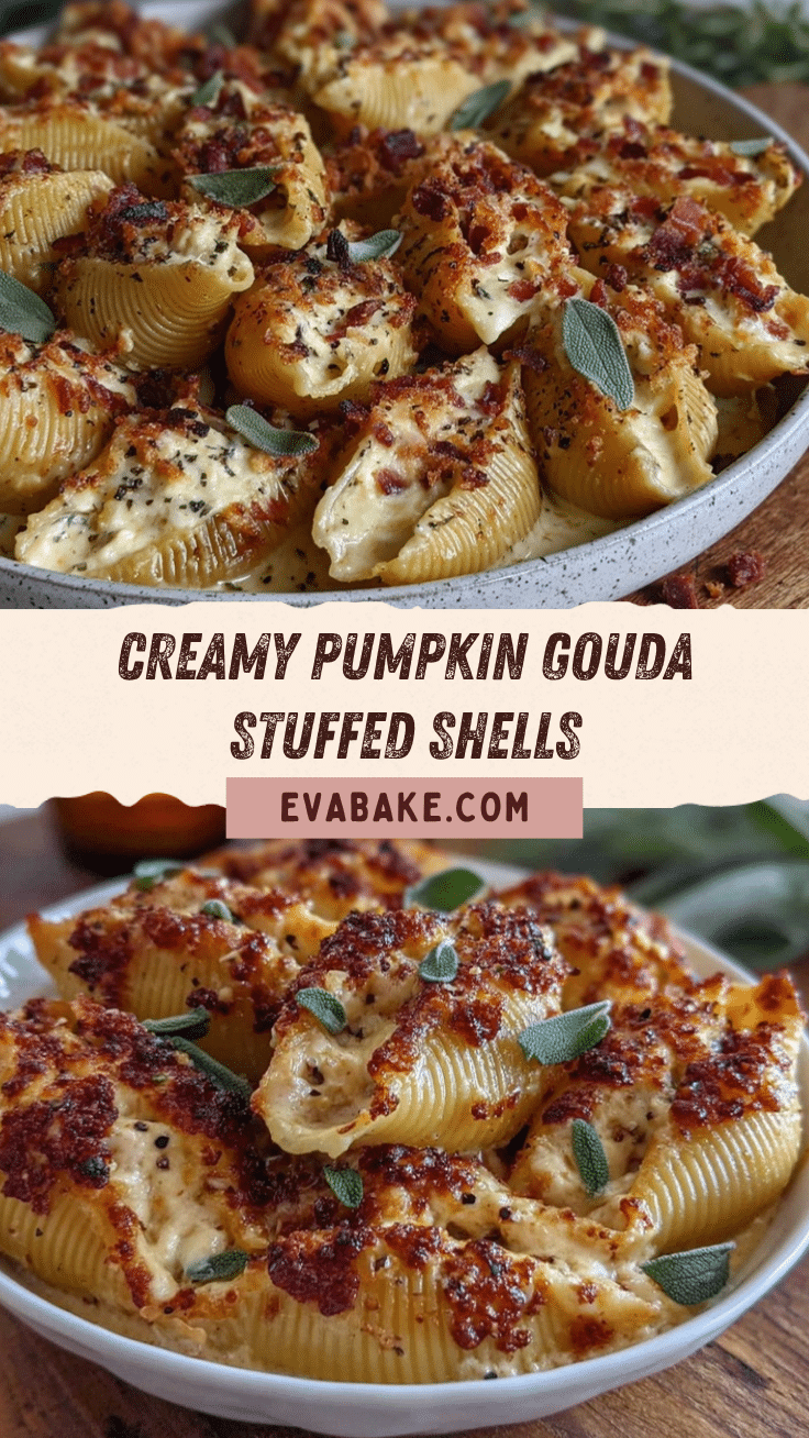 Creamy Pumpkin Gouda Stuffed Shells recipe