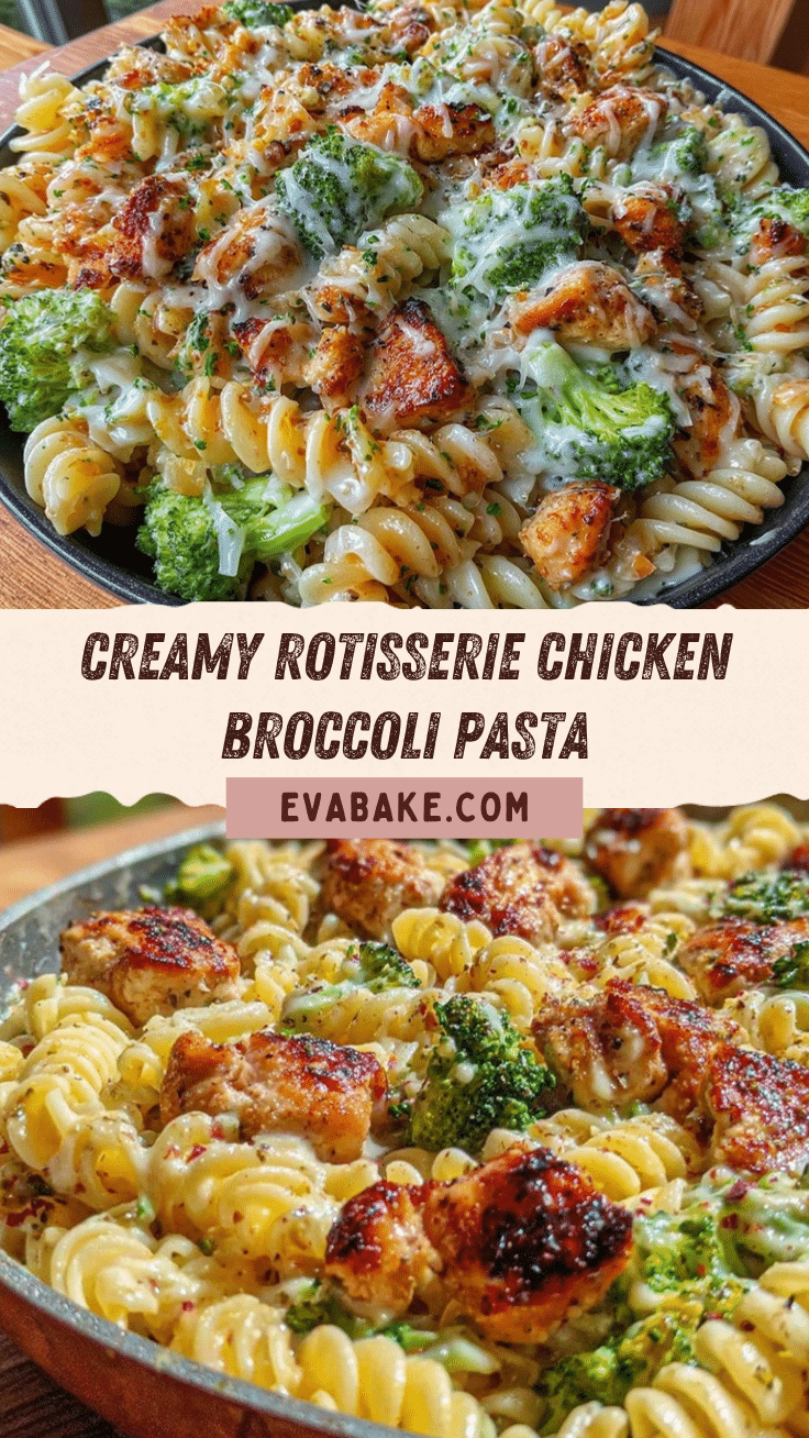 Creamy Rotisserie Chicken Broccoli Pasta recipe