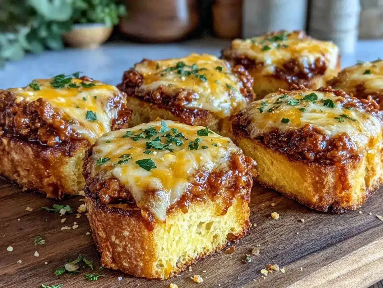 garlic bread sloppy joe melts preparation steps