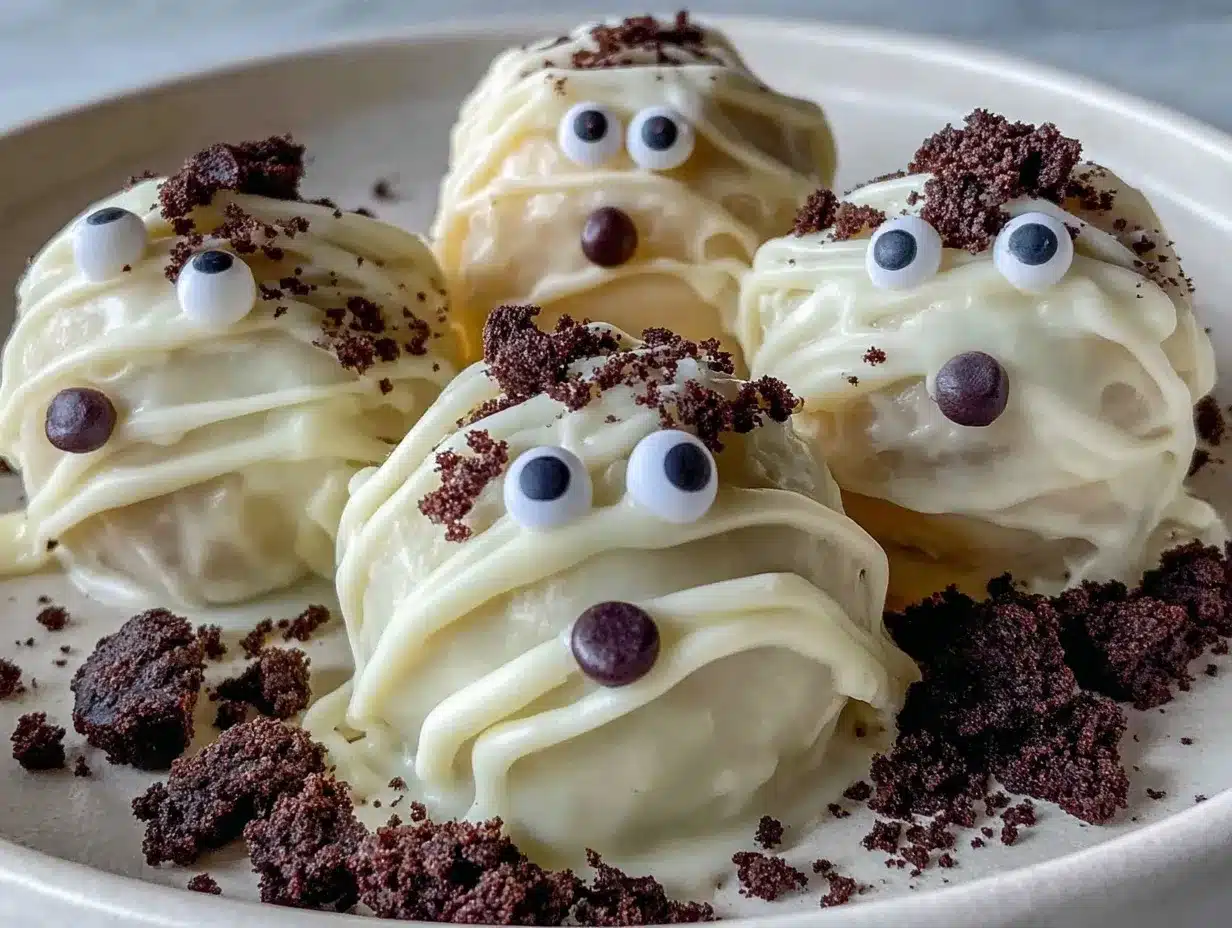 Ghost and Mummy Oreo Balls preparation steps