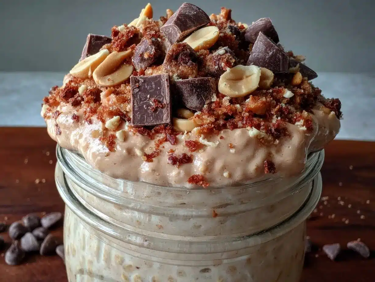 Snickers Overnight Oats preparation steps