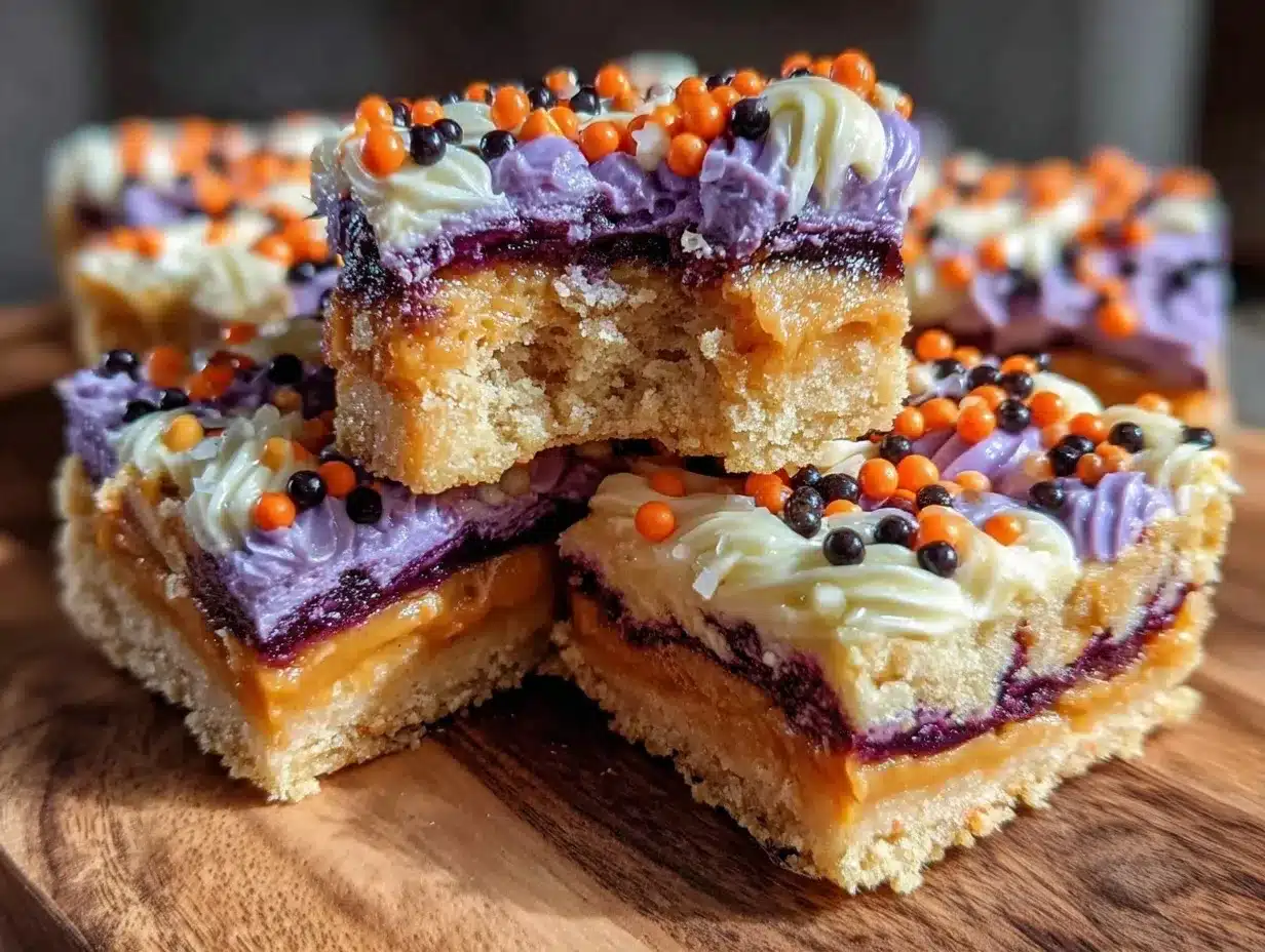Spooky Halloween Sugar Cookie Bars preparation steps