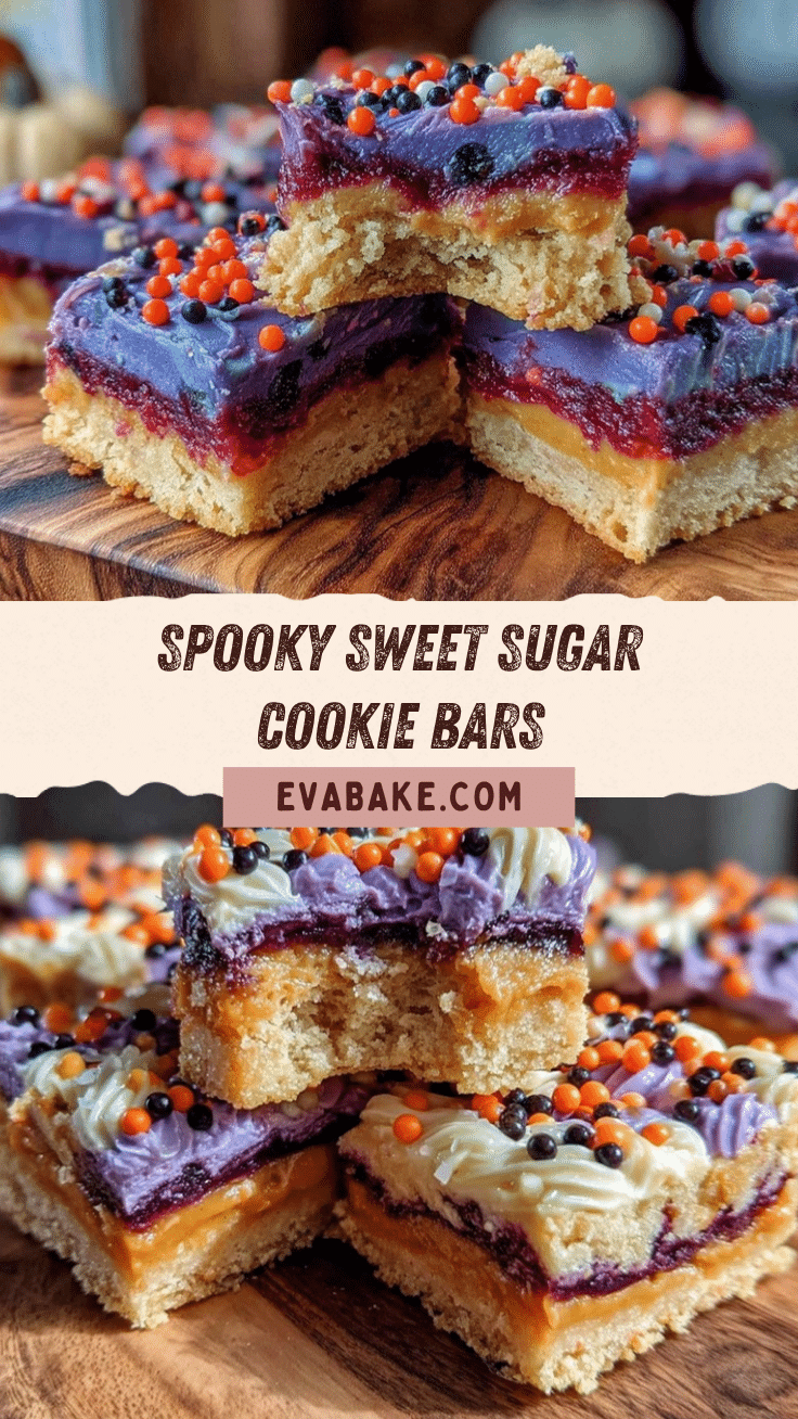 Spooky Halloween Sugar Cookie Bars recipe