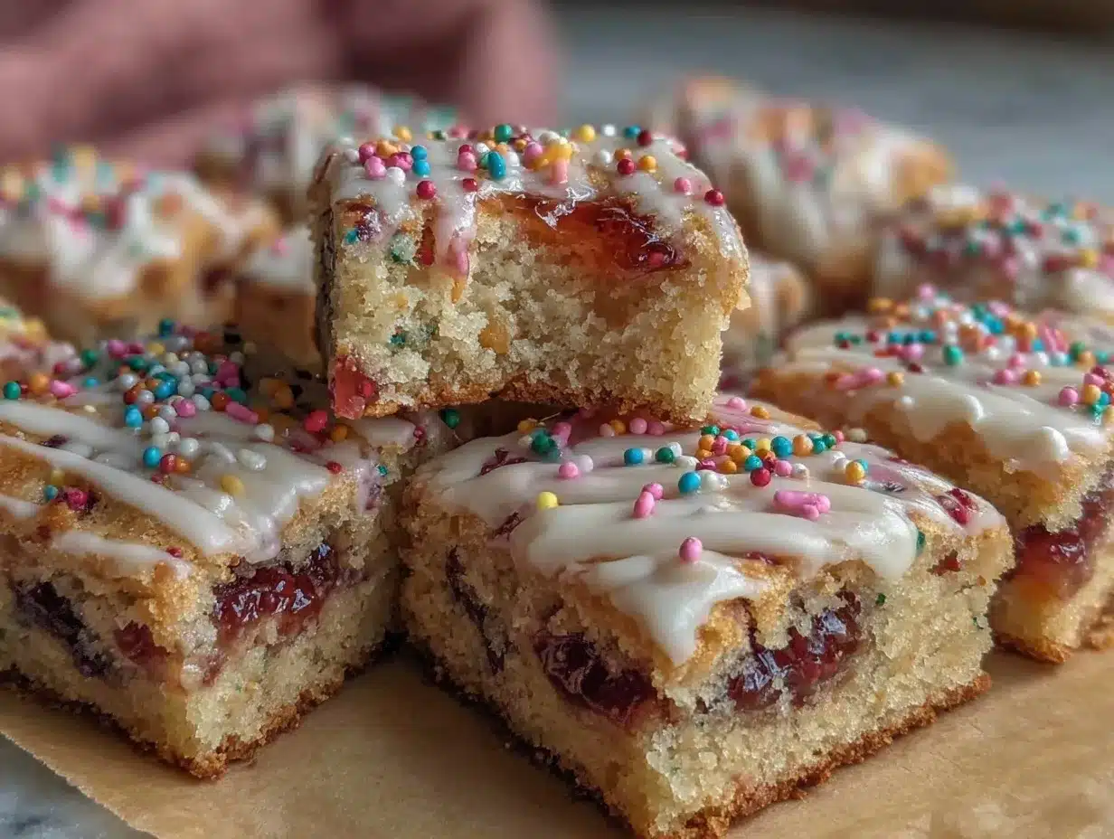 strawberry pop tart cookie bars preparation steps