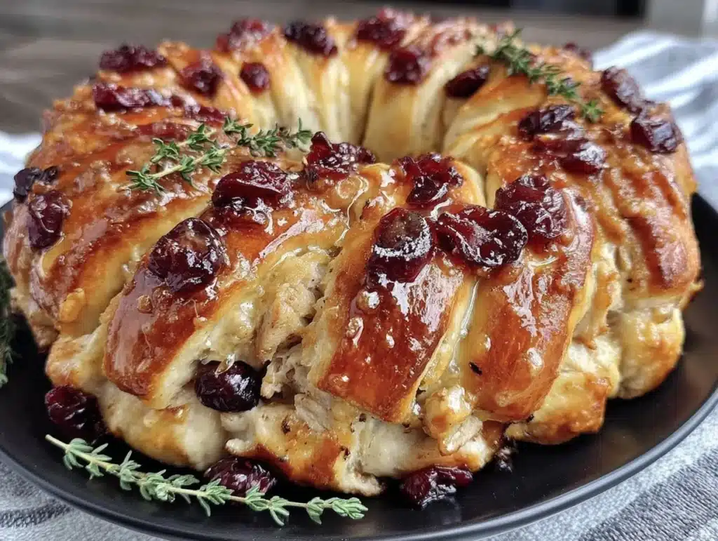 turkey cranberry crescent ring - featured image