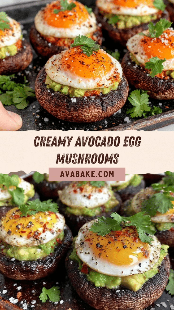 Avocado Egg Stuffed Mushrooms recipe