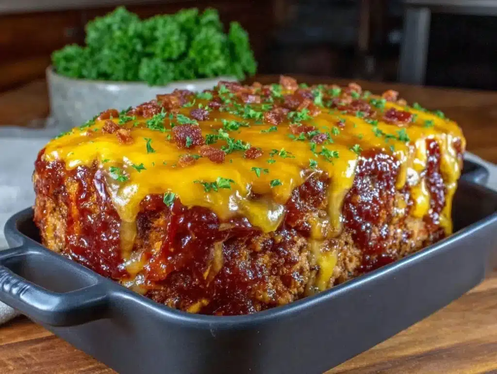 bacon cheeseburger meatloaf - featured image