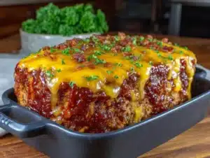 bacon cheeseburger meatloaf - featured image