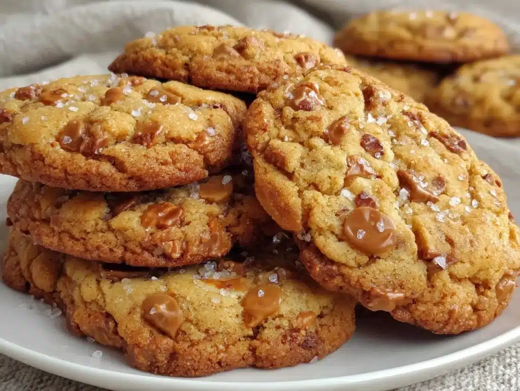 brown butter toffee cookies - featured image