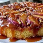 caramel apple upside-down cake - featured image