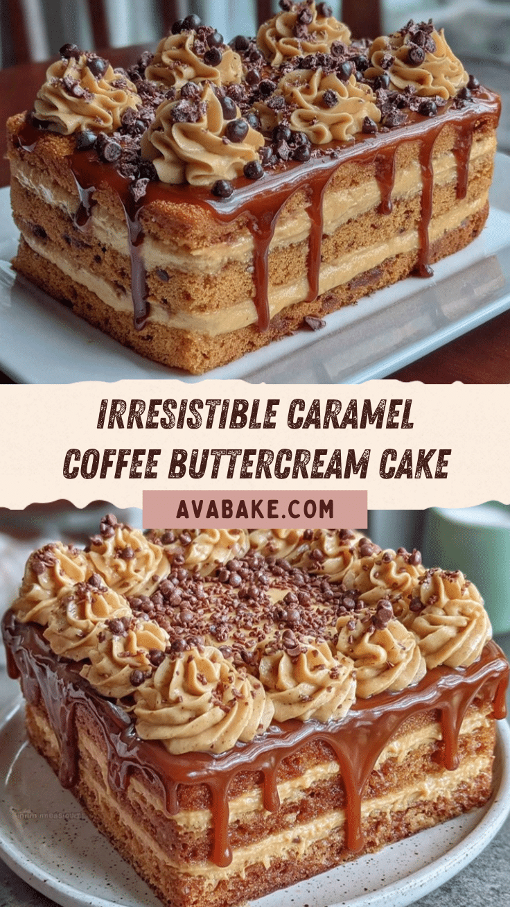Caramel Coffee Buttercream Cake recipe