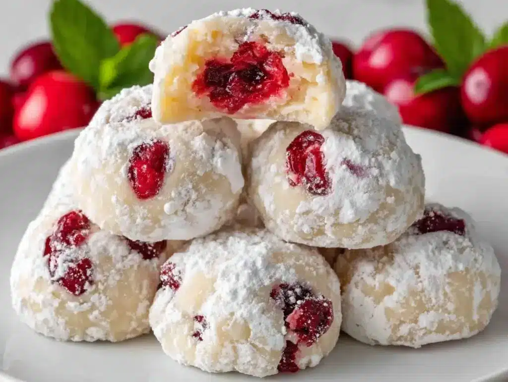 Cherry Snowball Cookies - featured image