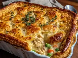chicken pot pie casserole - featured image
