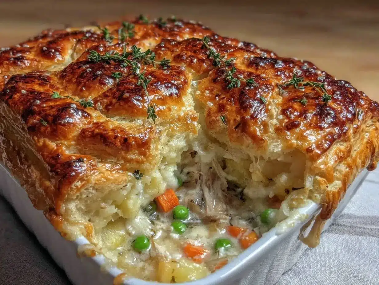 chicken pot pie casserole preparation steps