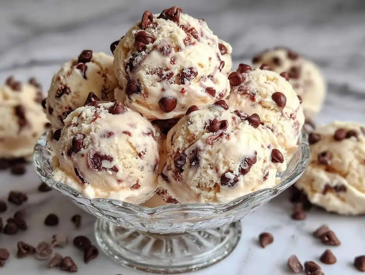 chocolate chip cookie dough frozen yogurt bites preparation steps
