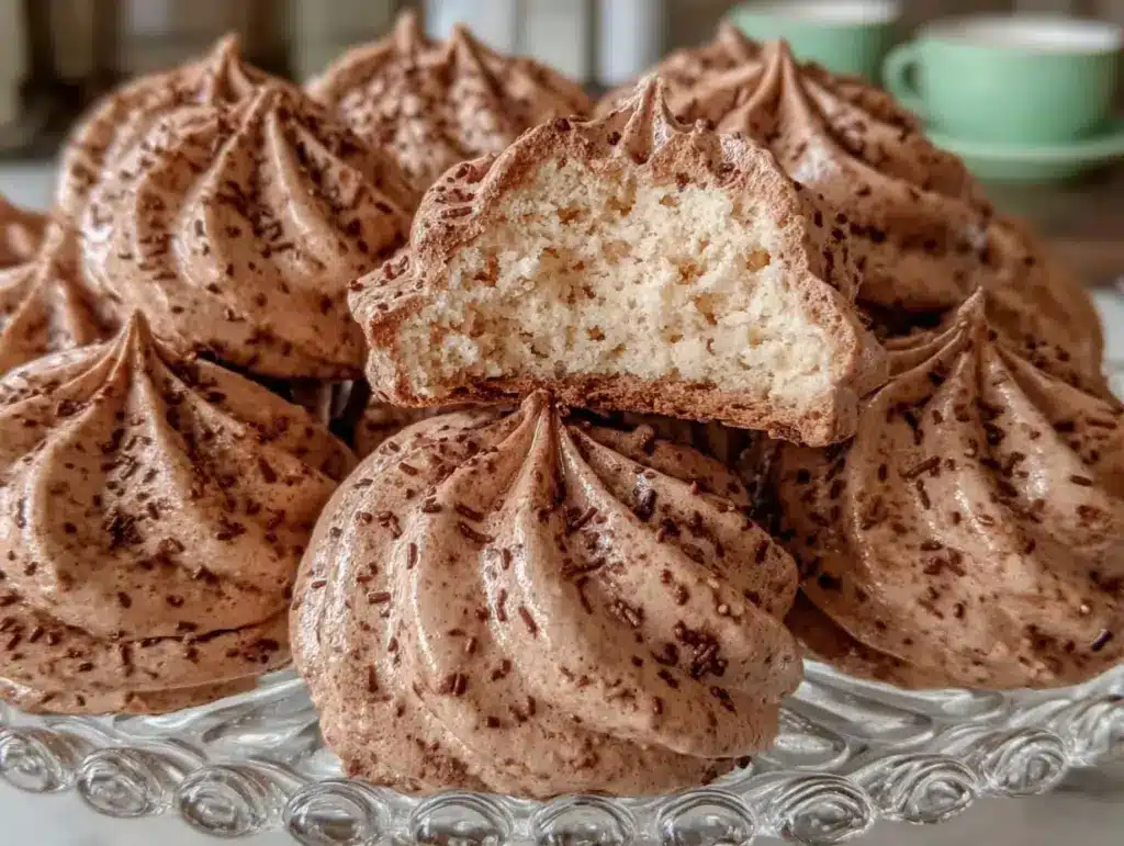 chocolate meringue cookies - featured image