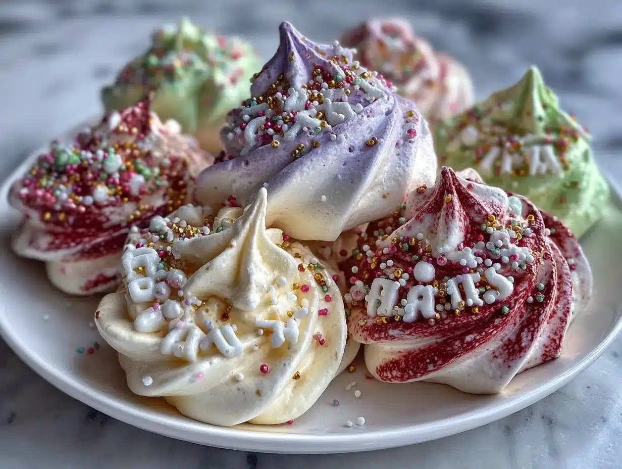 Christmas meringue cookies preparation steps
