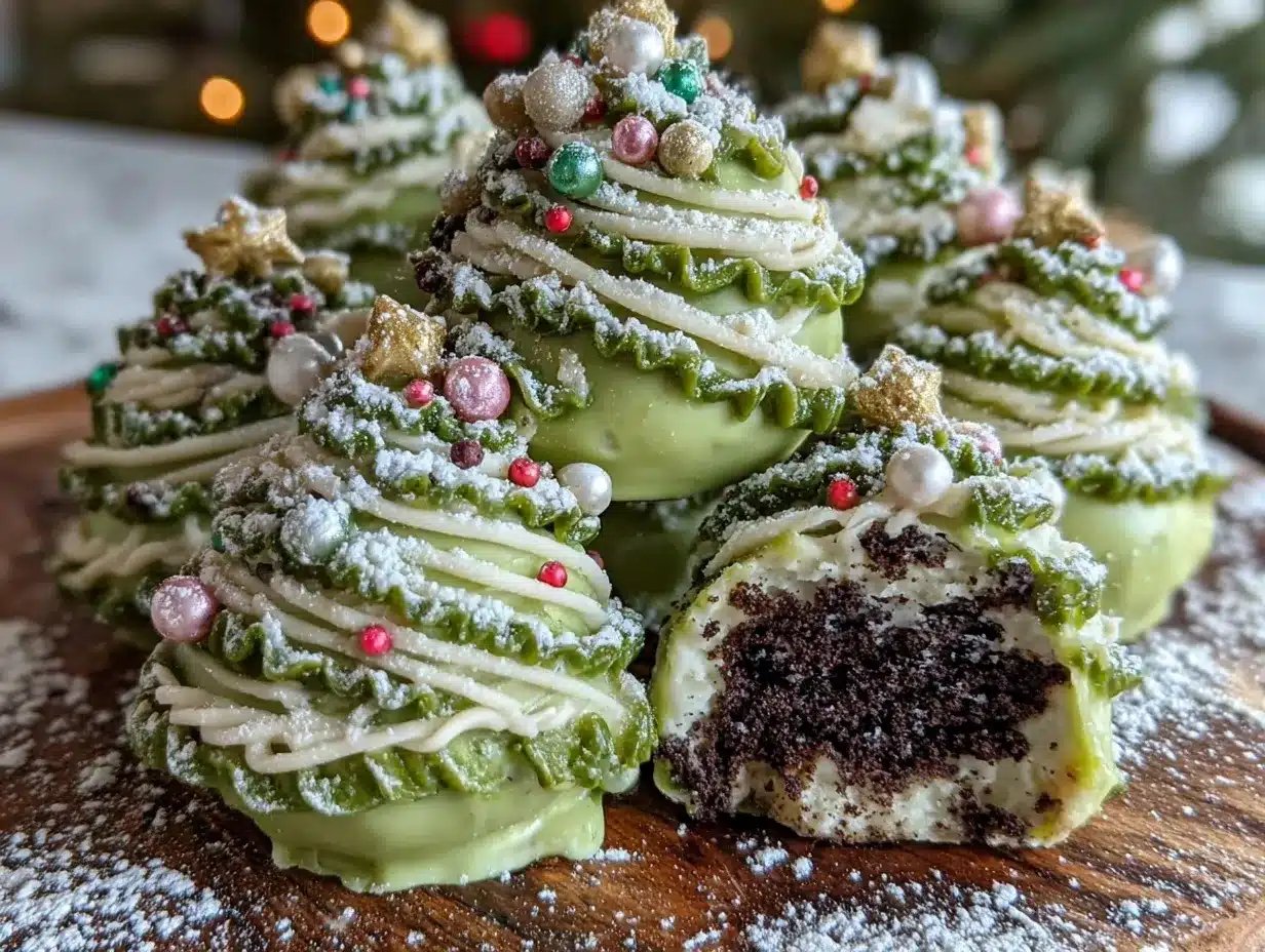 Christmas Tree Oreo Truffles preparation steps