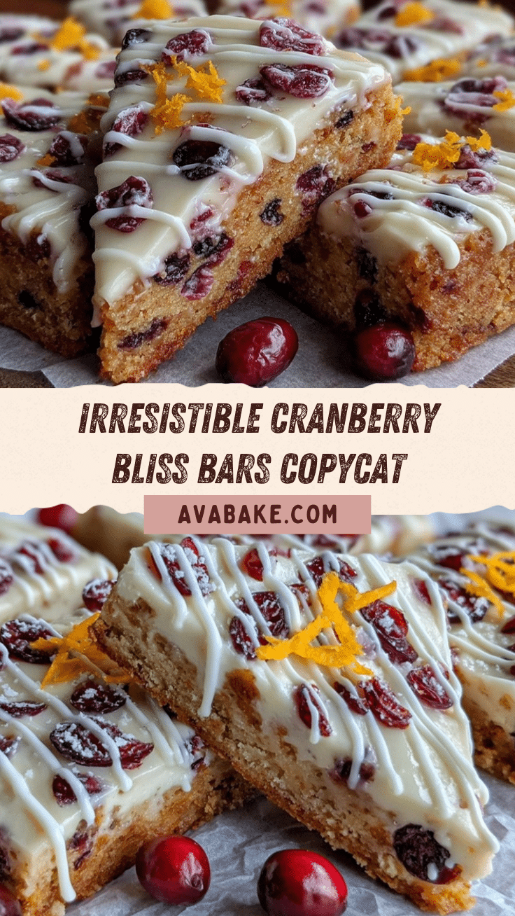 Cranberry Bliss Bars recipe