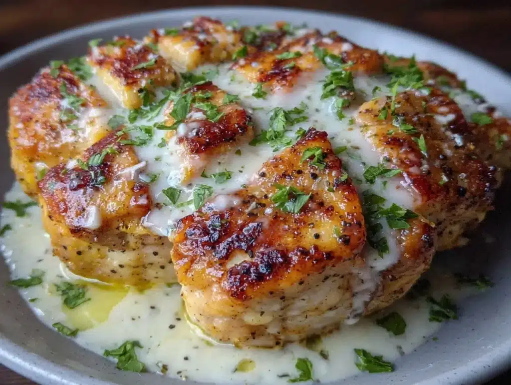 creamy baked Caesar chicken - featured image