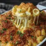 creamy baked mac and cheese - featured image