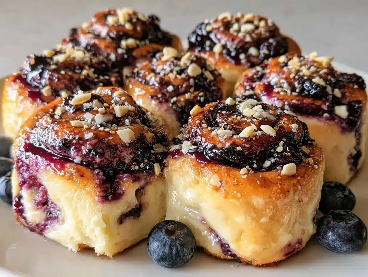 creamy blueberry cheesecake rolls preparation steps