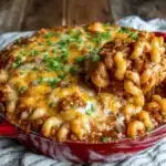 creamy cheesy lentil pasta bake - featured image