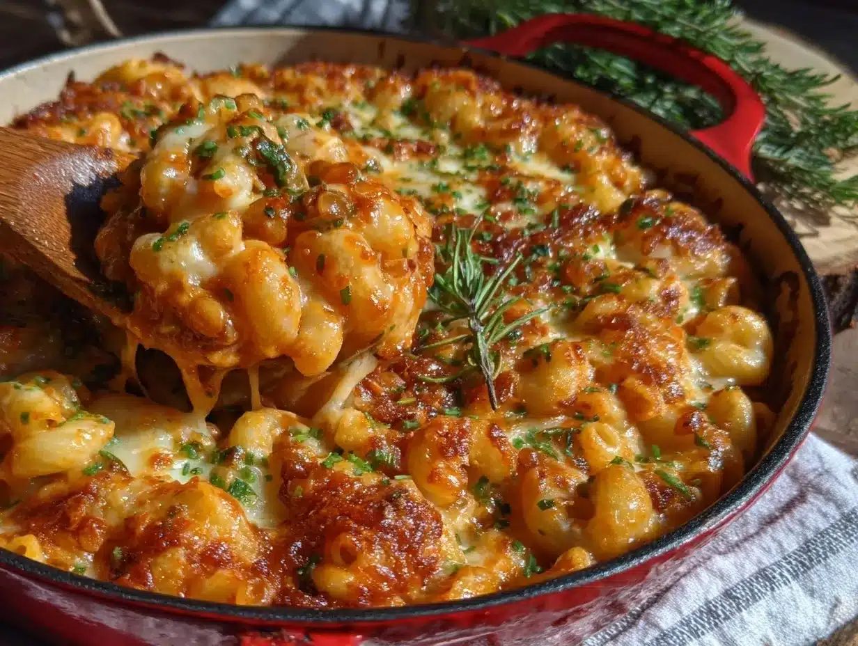 creamy cheesy lentil pasta bake preparation steps