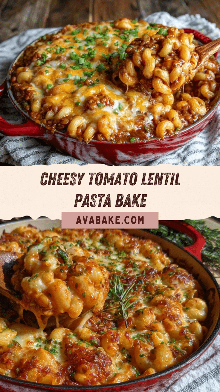 creamy cheesy lentil pasta bake recipe