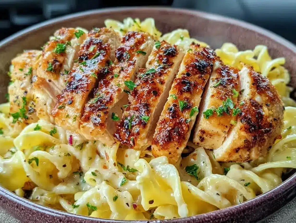 Creamy Chicken Buttered Noodles preparation steps