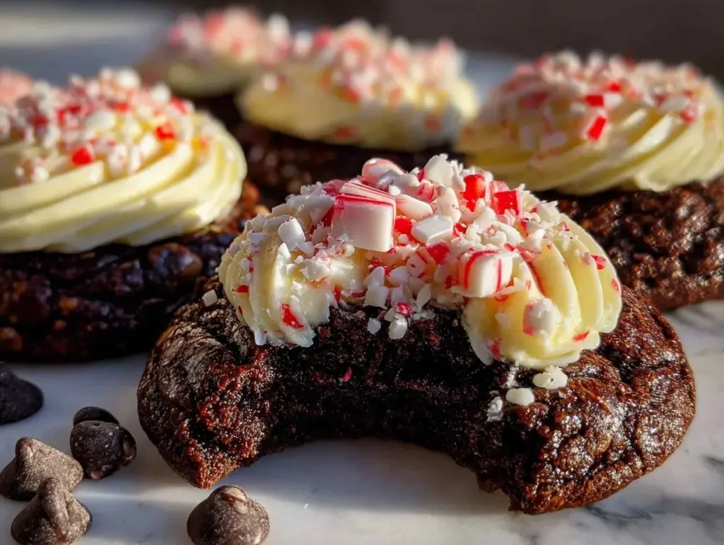 creamy chocolate peppermint cookies - featured image