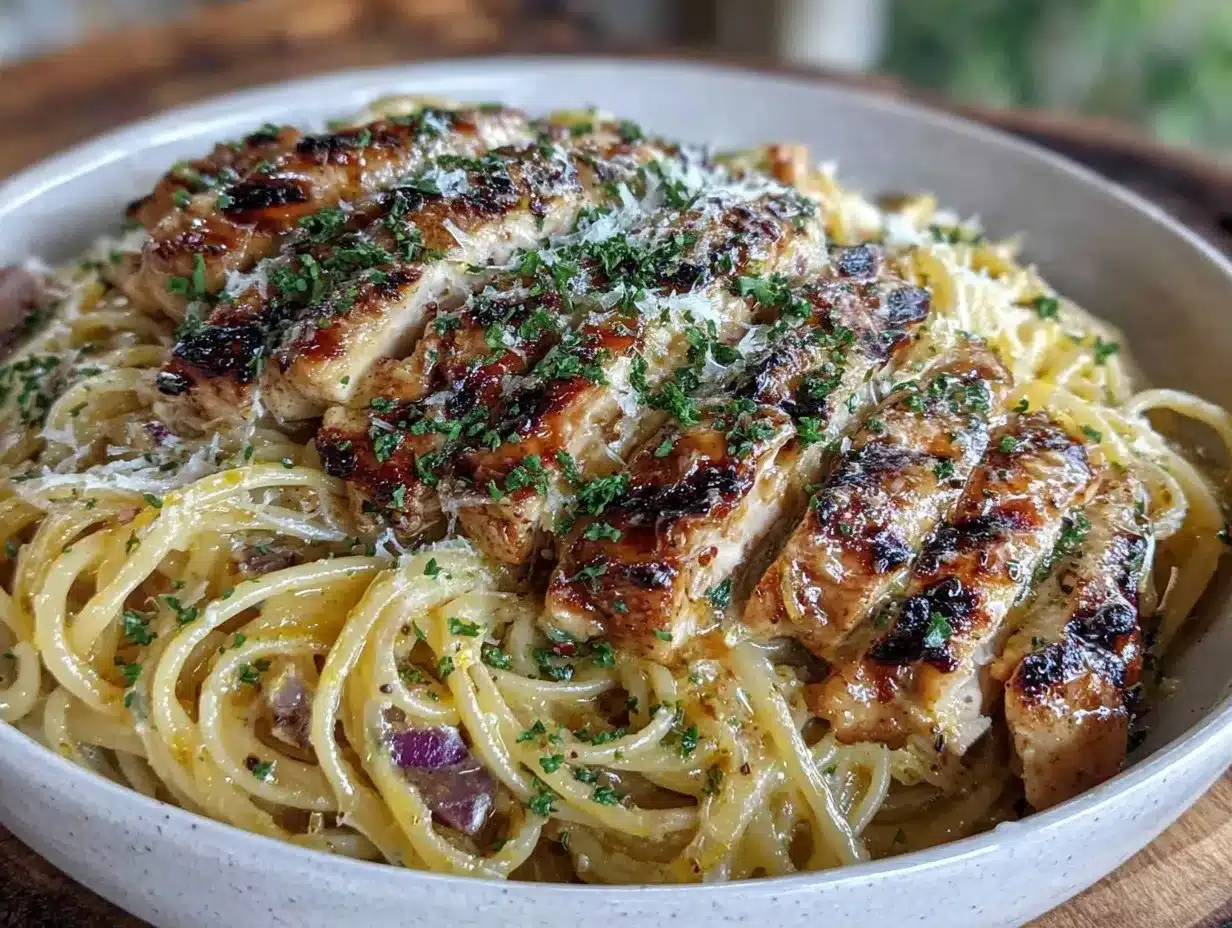 creamy cowboy butter chicken linguine preparation steps