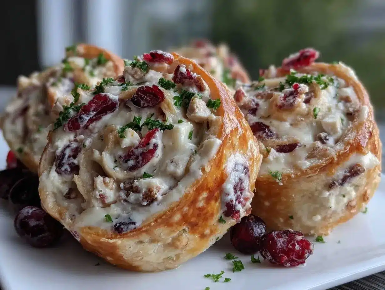 Creamy Cranberry Feta Pinwheels preparation steps