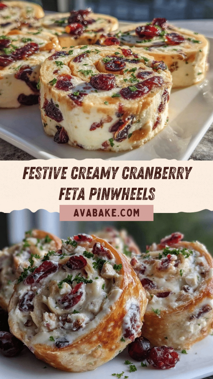 Creamy Cranberry Feta Pinwheels recipe
