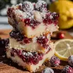 creamy cranberry lemon bars - featured image