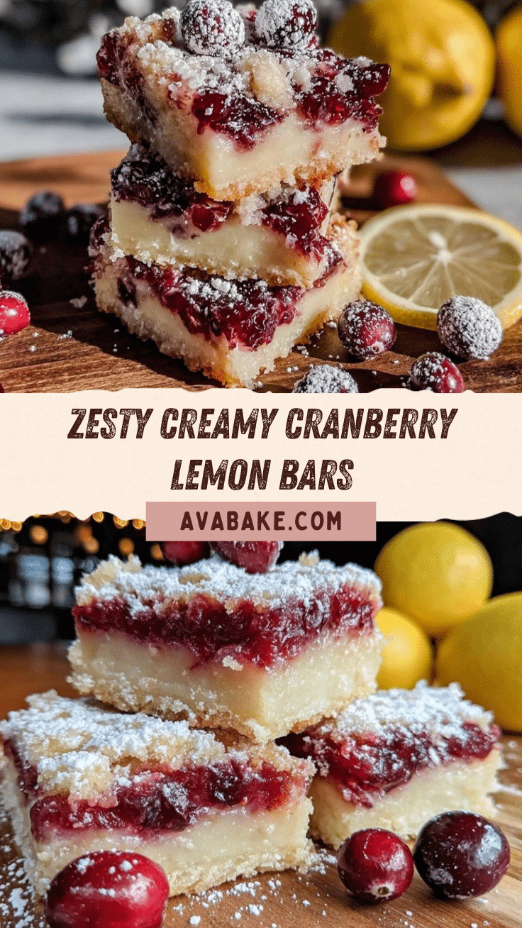 creamy cranberry lemon bars recipe