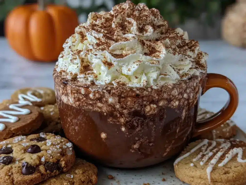 creamy gingerbread hot chocolate - featured image