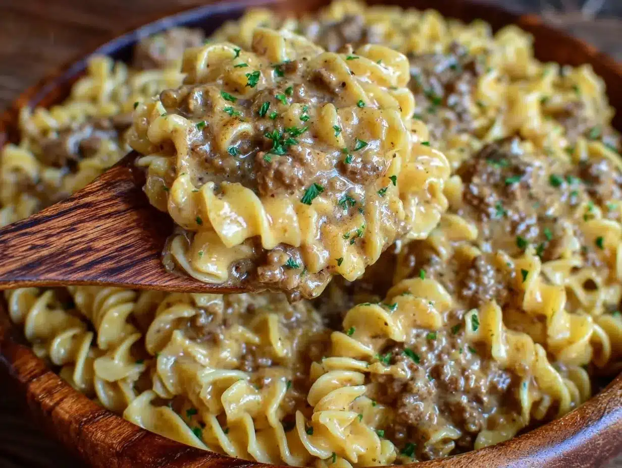 creamy ground beef stroganoff preparation steps