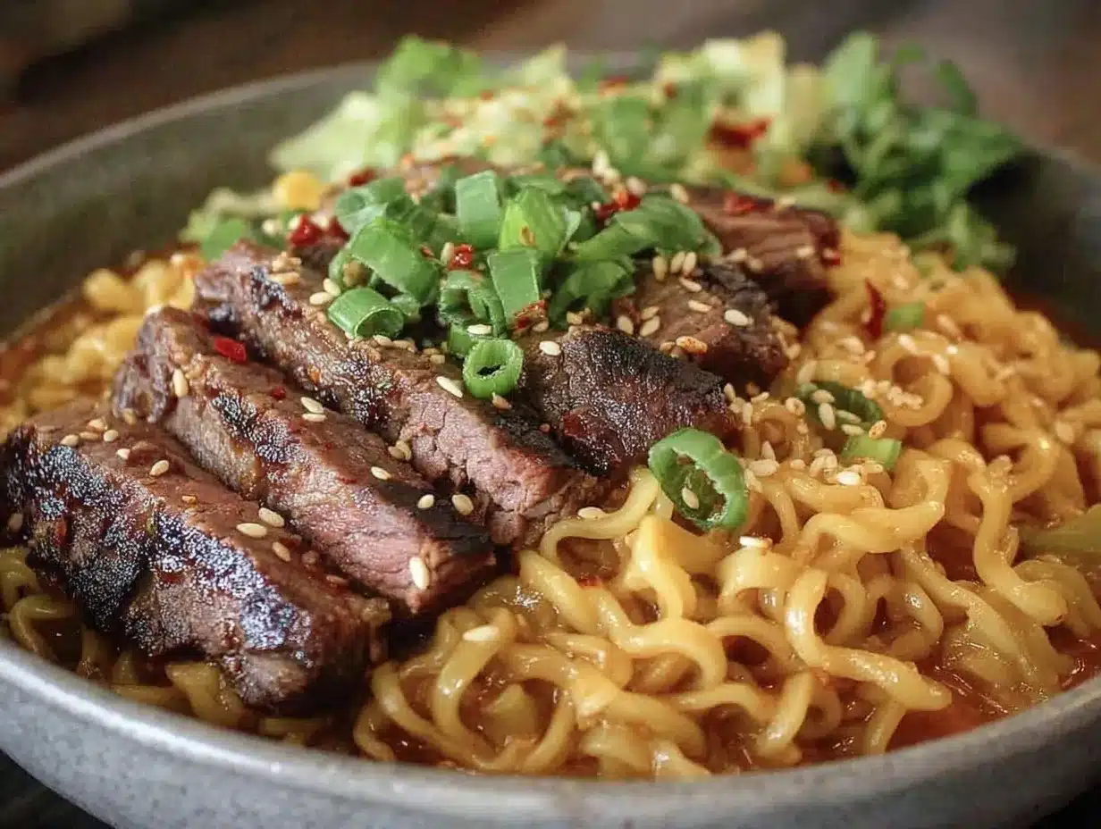 creamy Korean ramen preparation steps