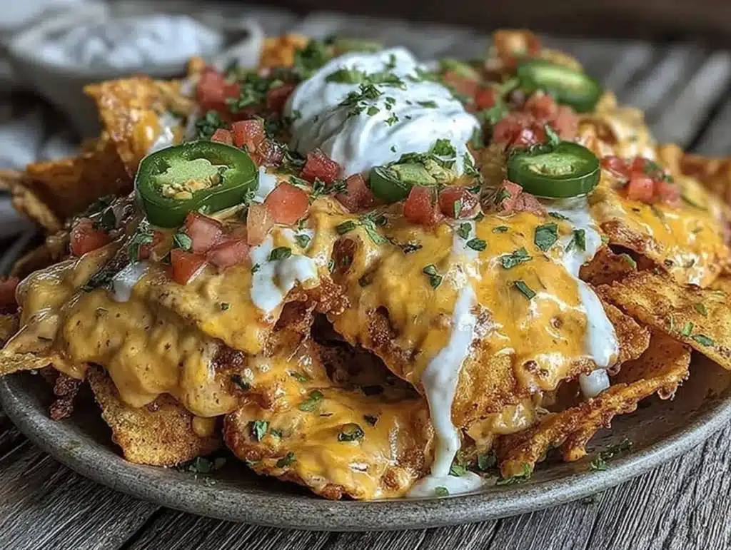 creamy loaded nachos - featured image