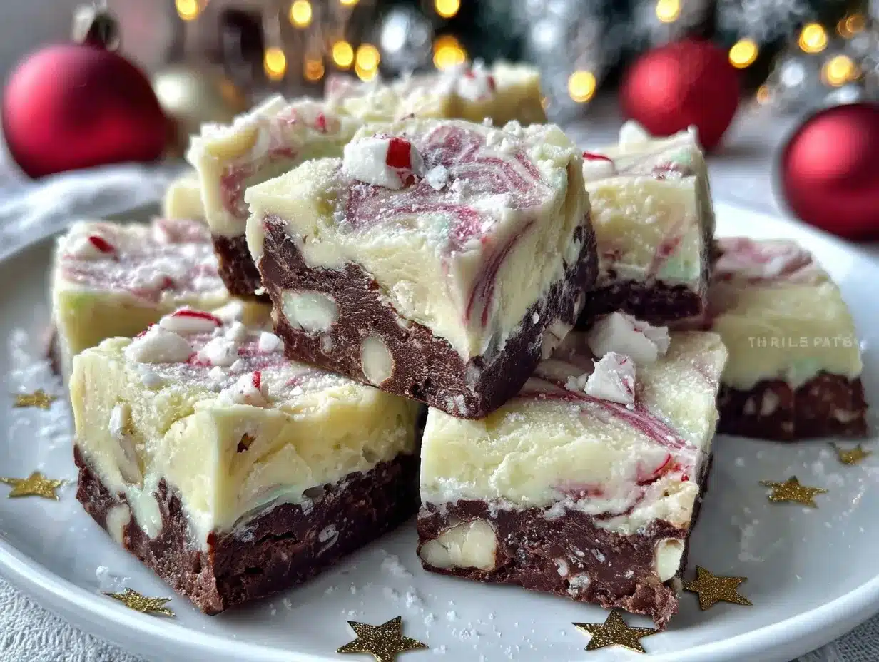 creamy peppermint Christmas fudge preparation steps