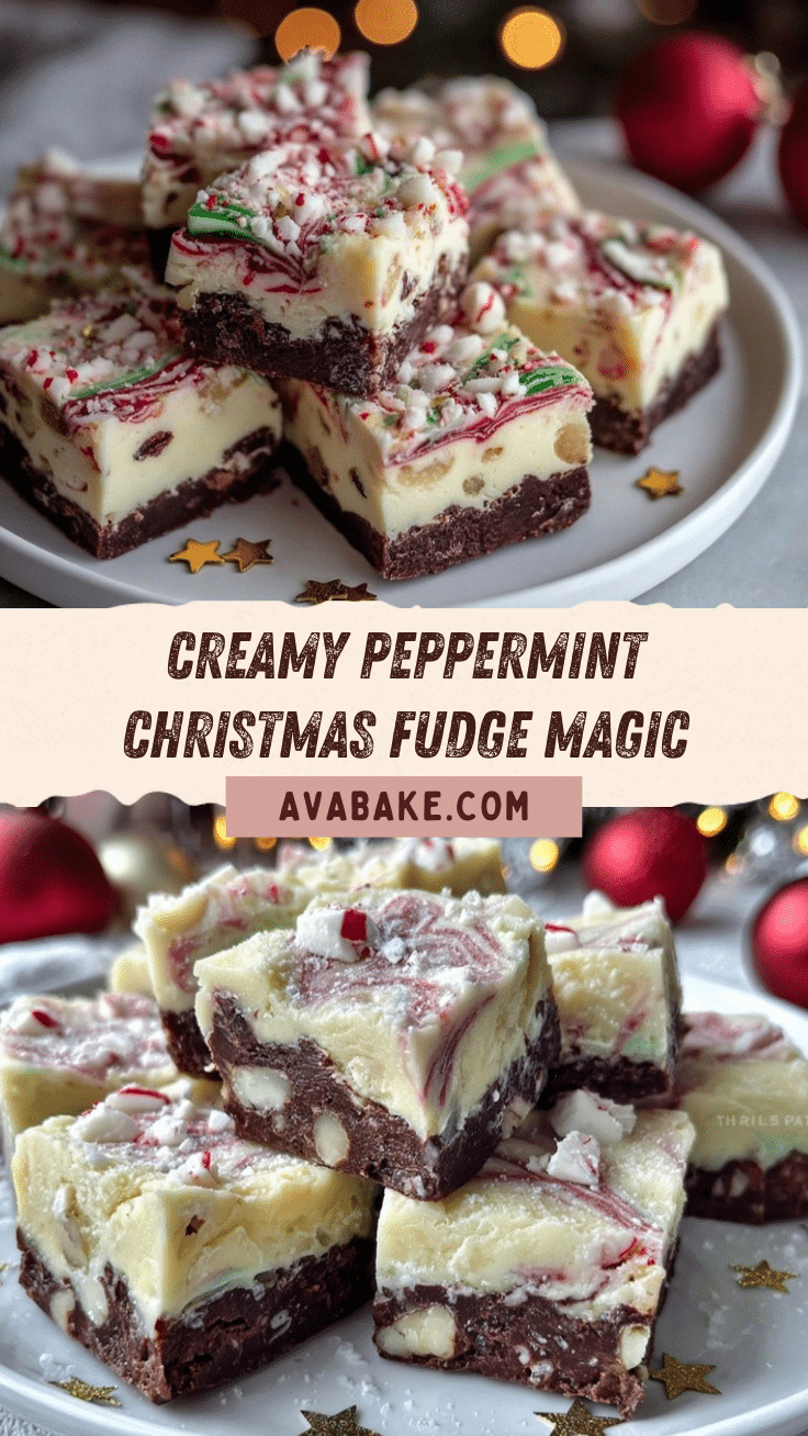 creamy peppermint Christmas fudge recipe