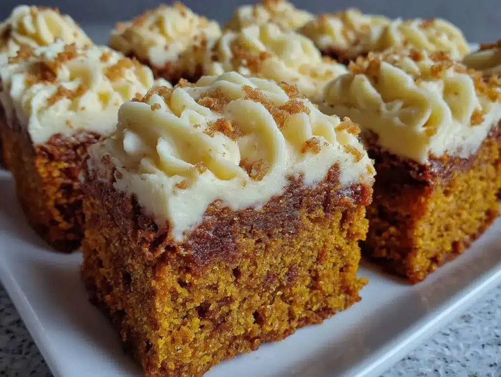 creamy pumpkin bars - featured image