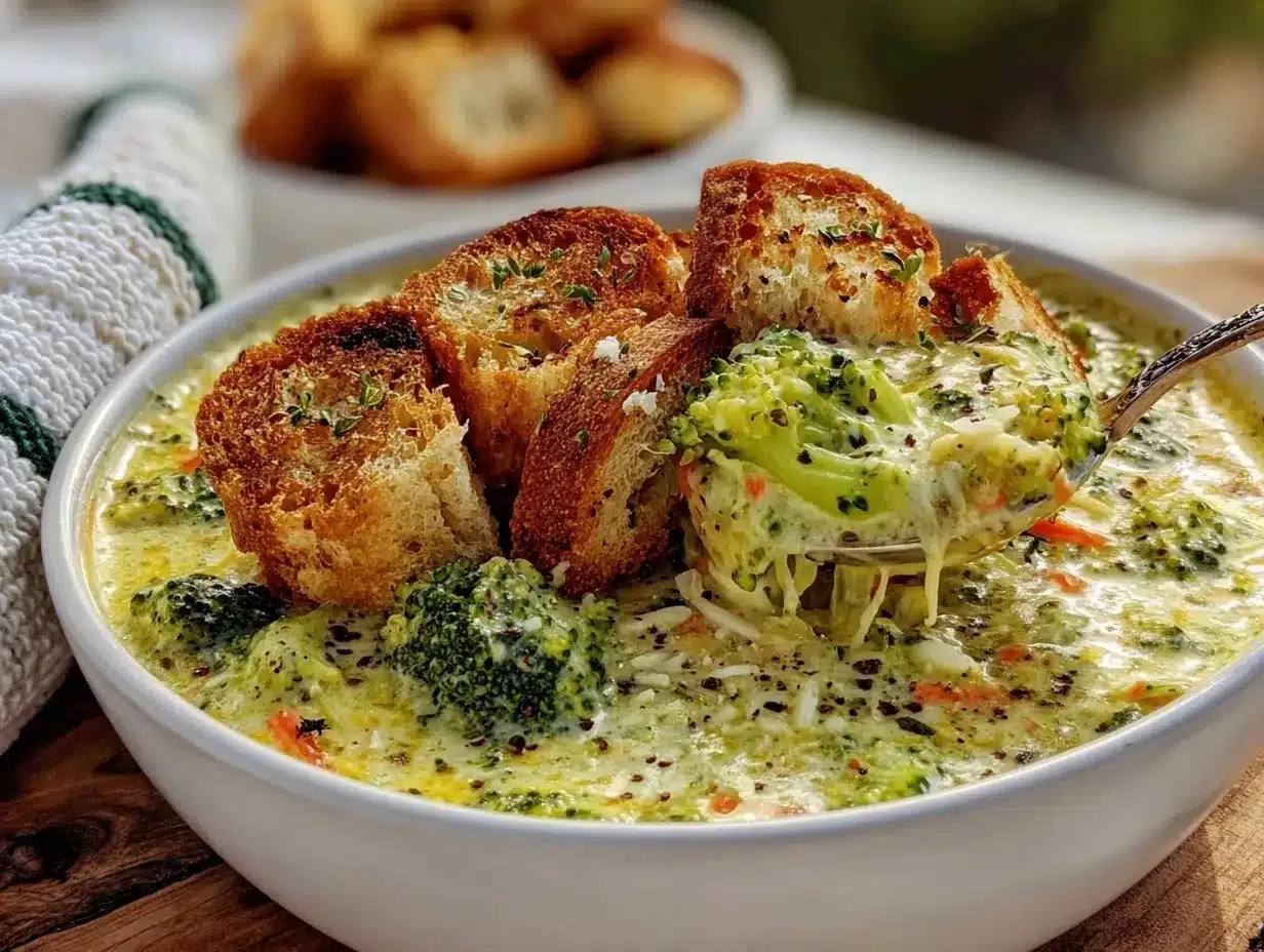 creamy smoked gouda broccoli soup preparation steps